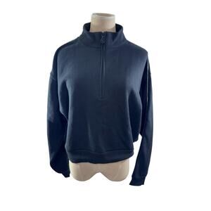 "VICTORIAS SECRET" Cropped Black Sweatshirt,3/4 Zipper,Bling down sleeves,Sexy‎